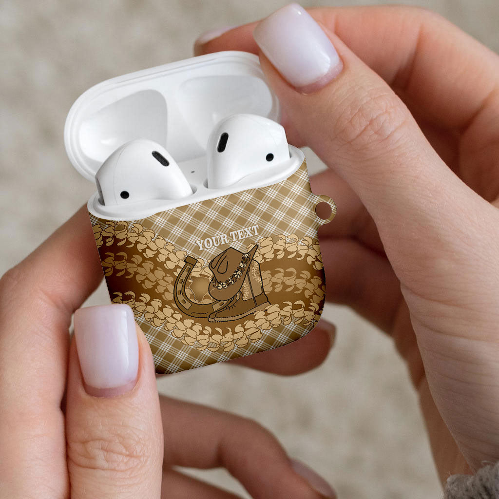 Makue Hawaii Cowboy Palaka Motifs Personalised AirPods Case Paniolo Festival Puakenikeni Lei LT14 - Polynesian Pride