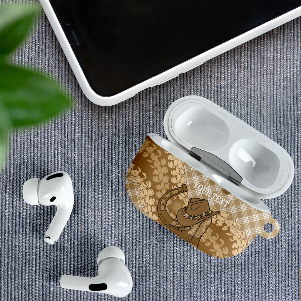 Makue Hawaii Cowboy Palaka Motifs Personalised AirPods Case Paniolo Festival Puakenikeni Lei LT14 - Polynesian Pride