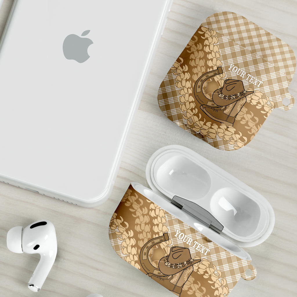 Makue Hawaii Cowboy Palaka Motifs Personalised AirPods Case Paniolo Festival Puakenikeni Lei LT14 - Polynesian Pride