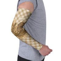 Makue Hawaii Cowboy Palaka Motifs Personalised Arm Sleeves Paniolo Festival Puakenikeni Lei LT14 - Polynesian Pride