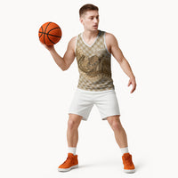 Makue Hawaii Cowboy Palaka Motifs Personalised Basketball Jersey Paniolo Festival Puakenikeni Lei LT14 - Polynesian Pride