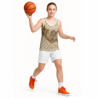 Makue Hawaii Cowboy Palaka Motifs Personalised Basketball Jersey Paniolo Festival Puakenikeni Lei LT14 - Polynesian Pride