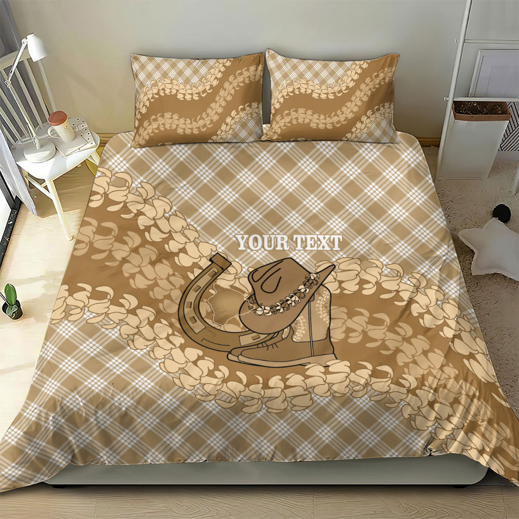 Makue Hawaii Cowboy Palaka Motifs Personalised Bedding Set Paniolo Festival Puakenikeni Lei LT14 - Polynesian Pride