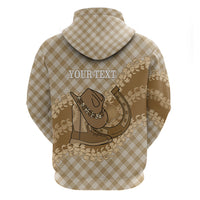 Makue Hawaii Cowboy Palaka Motifs Personalised Hoodie Paniolo Festival Puakenikeni Lei LT14 - Polynesian Pride