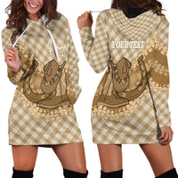 Makue Hawaii Cowboy Palaka Motifs Personalised Hoodie Dress Paniolo Festival Puakenikeni Lei LT14 - Polynesian Pride