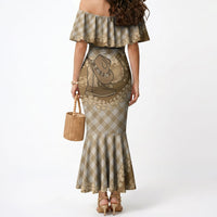 Makue Hawaii Cowboy Palaka Motifs Personalised Mermaid Dress Paniolo Festival Puakenikeni Lei LT14 - Polynesian Pride