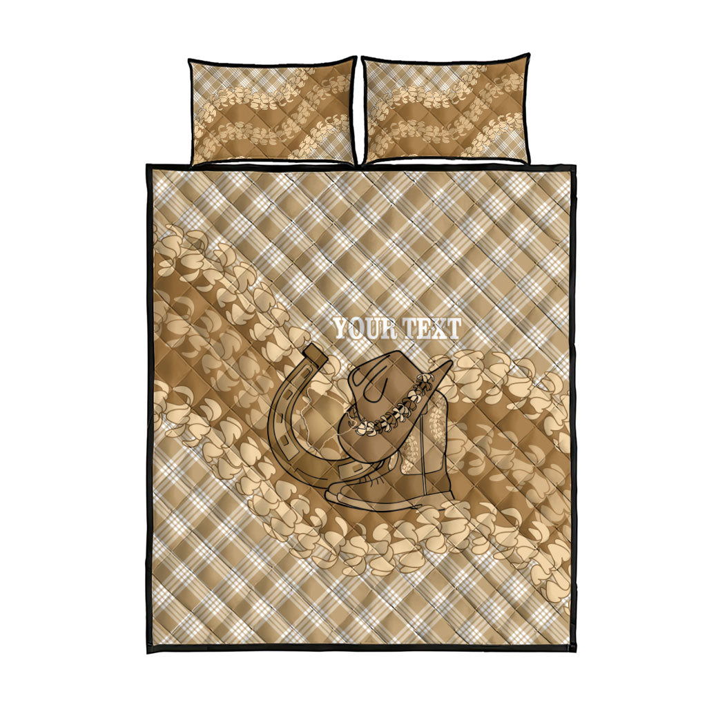 Makue Hawaii Cowboy Palaka Motifs Personalised Quilt Bed Set Paniolo Festival Puakenikeni Lei LT14 - Polynesian Pride