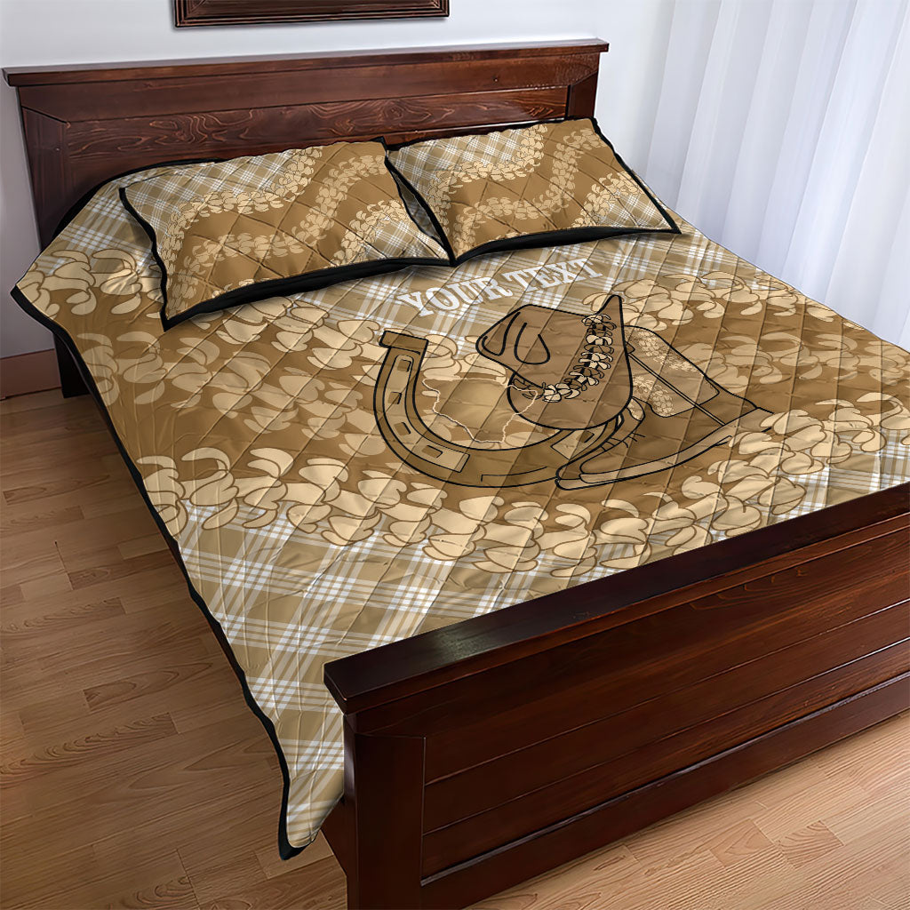 Makue Hawaii Cowboy Palaka Motifs Personalised Quilt Bed Set Paniolo Festival Puakenikeni Lei LT14 - Polynesian Pride