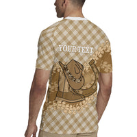 Makue Hawaii Cowboy Palaka Motifs Personalised Rugby Jersey Paniolo Festival Puakenikeni Lei LT14 - Polynesian Pride