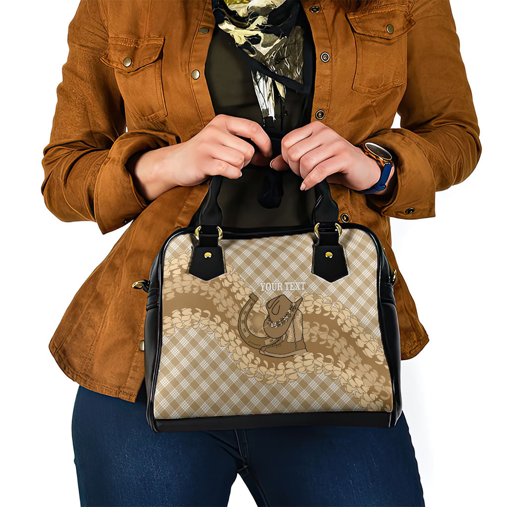 Makue Hawaii Cowboy Palaka Motifs Personalised Shoulder Handbag Paniolo Festival Puakenikeni Lei LT14 - Polynesian Pride