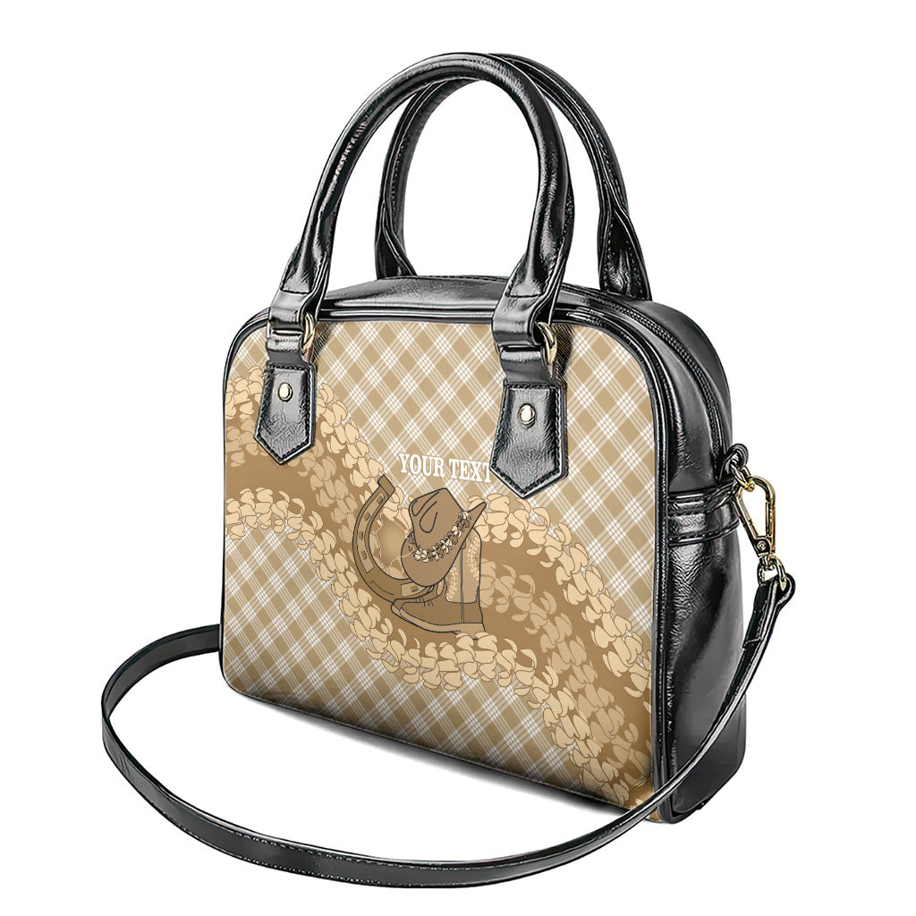 Makue Hawaii Cowboy Palaka Motifs Personalised Shoulder Handbag Paniolo Festival Puakenikeni Lei LT14 - Polynesian Pride