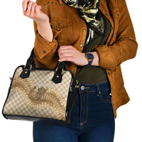 Makue Hawaii Cowboy Palaka Motifs Personalised Shoulder Handbag Paniolo Festival Puakenikeni Lei LT14 - Polynesian Pride