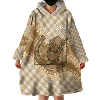 Makue Hawaii Cowboy Palaka Motifs Personalised Wearable Blanket Hoodie Paniolo Festival Puakenikeni Lei LT14 - Polynesian Pride