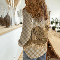Makue Hawaii Cowboy Palaka Motifs Personalised Women Casual Shirt Paniolo Festival Puakenikeni Lei LT14 - Polynesian Pride