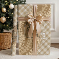 Makue Hawaii Cowboy Palaka Motifs Personalised Wrapping Paper Paniolo Festival Puakenikeni Lei LT14 - Polynesian Pride