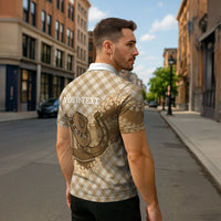 Makue Hawaii Cowboy Palaka Motifs Personalised Zipper Polo Shirt Paniolo Festival Puakenikeni Lei LT14 - Polynesian Pride