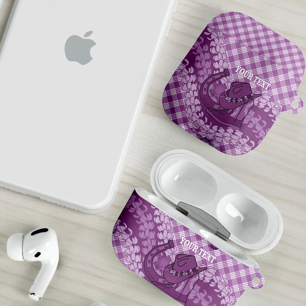 Poni Hawaii Cowboy Palaka Motifs Personalised AirPods Case Paniolo Festival Puakenikeni Lei LT14 - Polynesian Pride