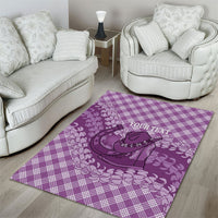 Poni Hawaii Cowboy Palaka Motifs Personalised Area Rug Paniolo Festival Puakenikeni Lei LT14 - Polynesian Pride