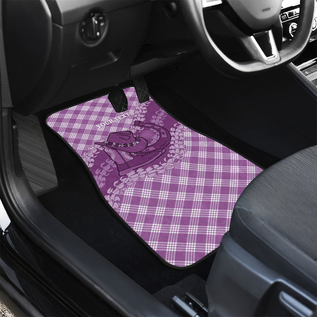 Poni Hawaii Cowboy Palaka Motifs Personalised Car Mats Paniolo Festival Puakenikeni Lei LT14 - Polynesian Pride