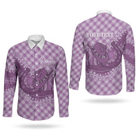 Poni Hawaii Cowboy Palaka Motifs Personalised Couples Matching Off Shoulder Short Dress and Long Sleeve Button Shirt Paniolo Festival Puakenikeni Lei LT14 - Polynesian Pride