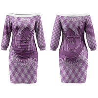 Poni Hawaii Cowboy Palaka Motifs Personalised Couples Matching Off The Shoulder Long Sleeve Dress and Hawaiian Shirt Paniolo Festival Puakenikeni Lei LT14 - Polynesian Pride