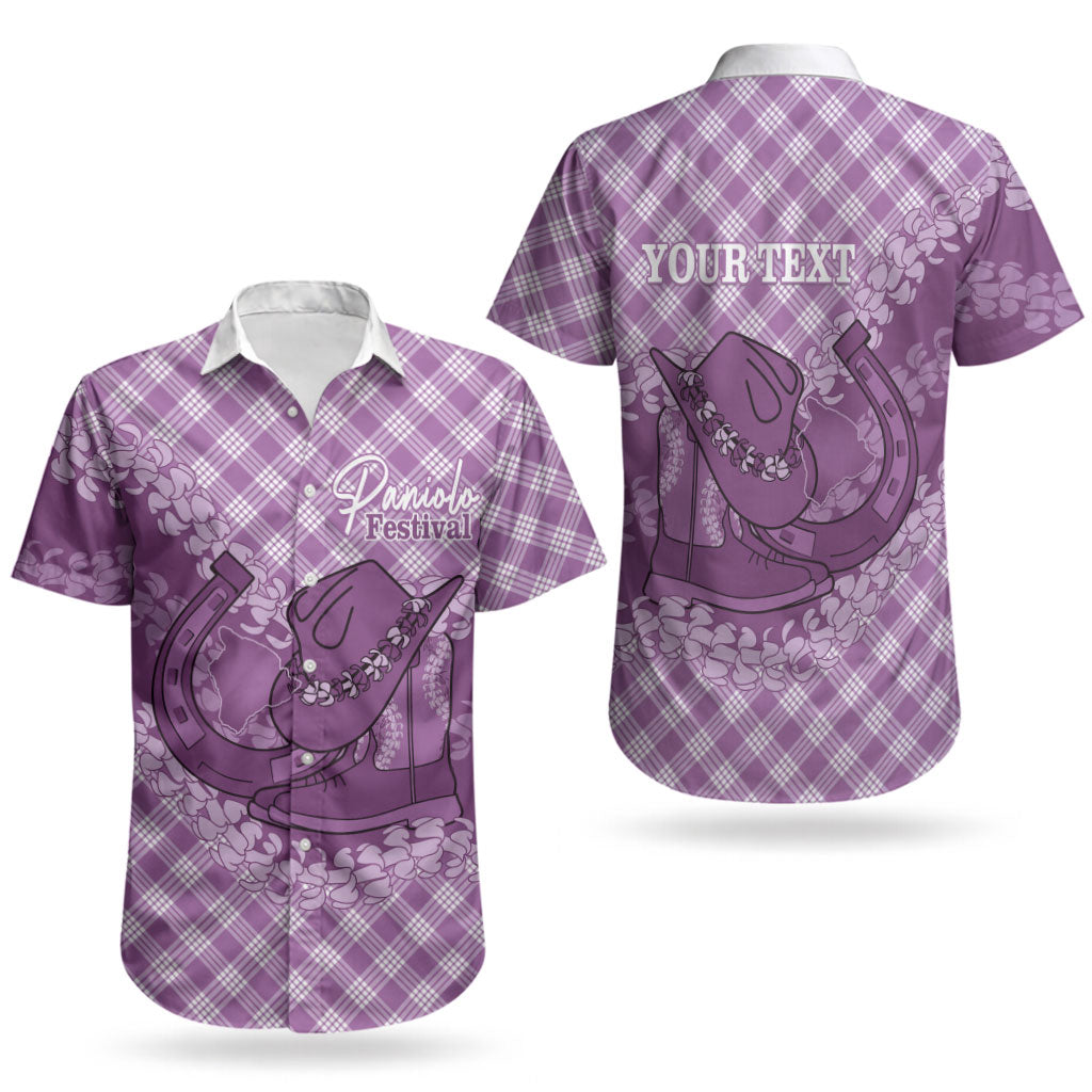 Poni Hawaii Cowboy Palaka Motifs Personalised Couples Matching Puletasi and Hawaiian Shirt Paniolo Festival Puakenikeni Lei LT14 - Polynesian Pride
