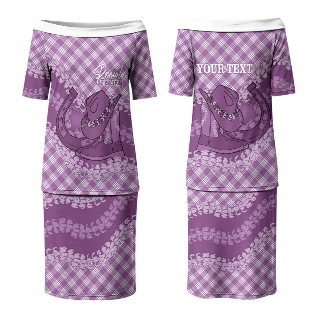 Poni Hawaii Cowboy Palaka Motifs Personalised Couples Matching Puletasi and Hawaiian Shirt Paniolo Festival Puakenikeni Lei LT14 - Polynesian Pride