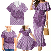 Poni Hawaii Cowboy Palaka Motifs Personalised Family Matching Mermaid Dress and Hawaiian Shirt Paniolo Festival Puakenikeni Lei LT14 - Polynesian Pride