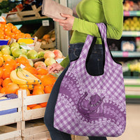 Poni Hawaii Cowboy Palaka Motifs Personalised Grocery Bag Paniolo Festival Puakenikeni Lei LT14 - Polynesian Pride