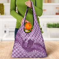 Poni Hawaii Cowboy Palaka Motifs Personalised Grocery Bag Paniolo Festival Puakenikeni Lei LT14 - Polynesian Pride