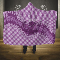 Poni Hawaii Cowboy Palaka Motifs Personalised Hooded Blanket Paniolo Festival Puakenikeni Lei LT14 - Polynesian Pride