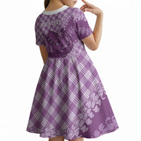 Poni Hawaii Cowboy Palaka Motifs Personalised Kid Short Sleeve Dress Paniolo Festival Puakenikeni Lei LT14 - Polynesian Pride