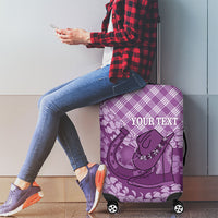 Poni Hawaii Cowboy Palaka Motifs Personalised Luggage Cover Paniolo Festival Puakenikeni Lei LT14 - Polynesian Pride