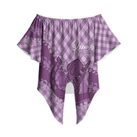 Poni Hawaii Cowboy Palaka Motifs Personalised Off Shoulder Wrap Waist Top Paniolo Festival Puakenikeni Lei LT14 - Polynesian Pride