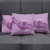Poni Hawaii Cowboy Palaka Motifs Personalised Pillow Cover Paniolo Festival Puakenikeni Lei LT14 - Polynesian Pride