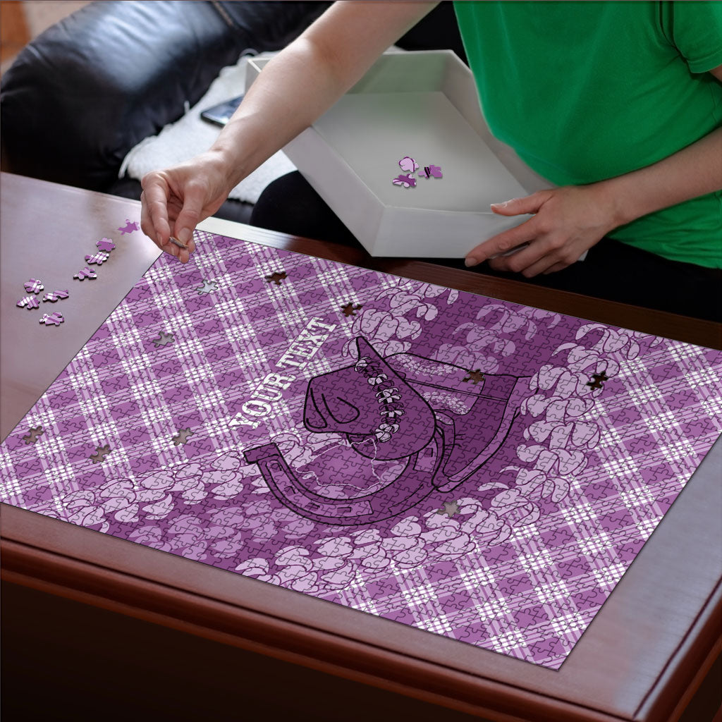 Poni Hawaii Cowboy Palaka Motifs Personalised Puzzle Paniolo Festival Puakenikeni Lei LT14 - Polynesian Pride