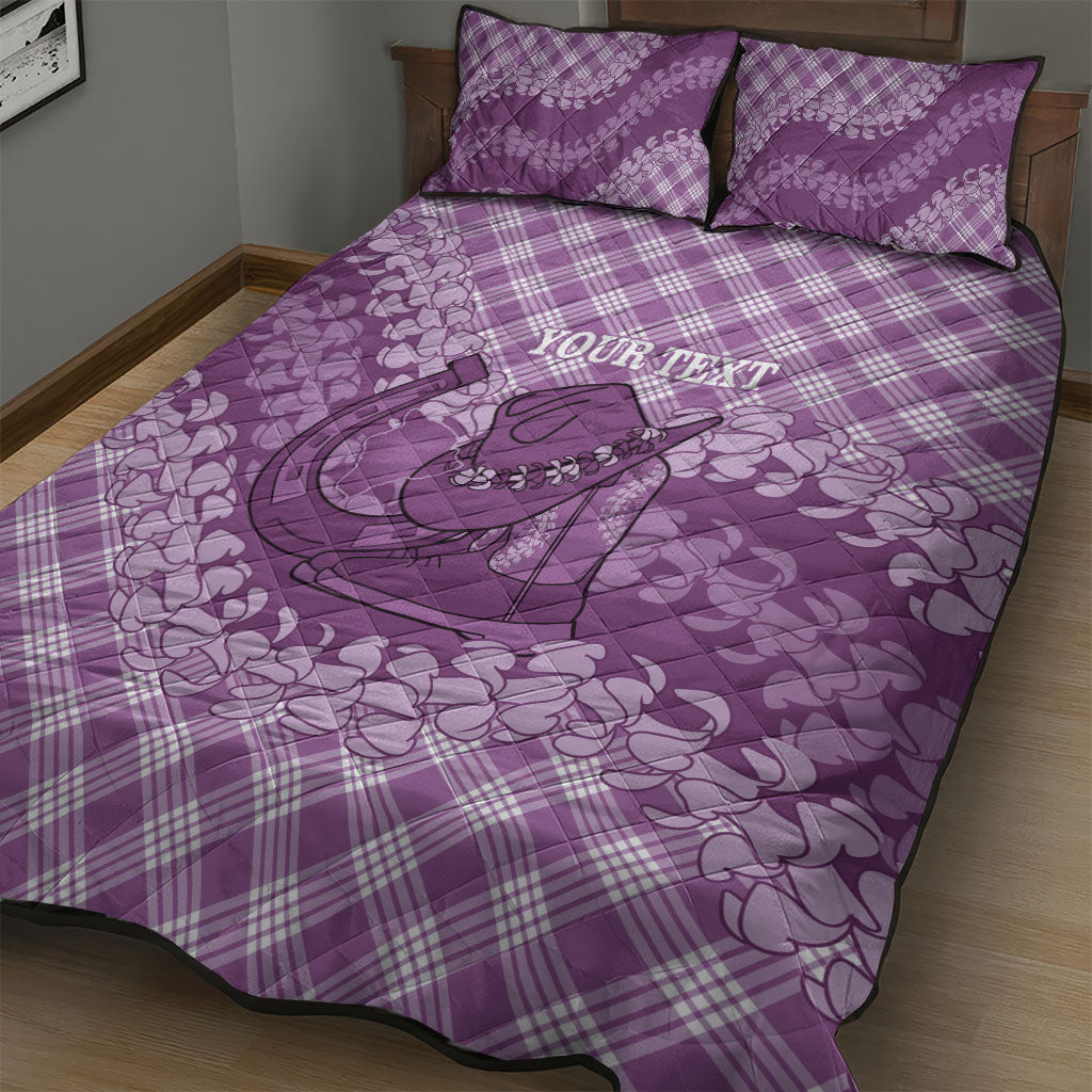 Poni Hawaii Cowboy Palaka Motifs Personalised Quilt Bed Set Paniolo Festival Puakenikeni Lei LT14 - Polynesian Pride