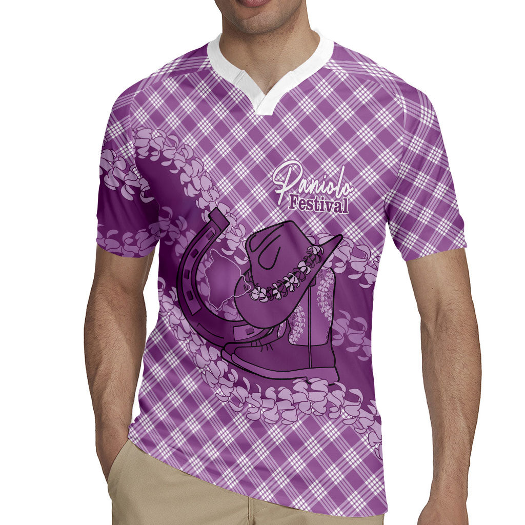 Poni Hawaii Cowboy Palaka Motifs Personalised Rugby Jersey Paniolo Festival Puakenikeni Lei LT14 - Polynesian Pride