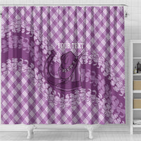 Poni Hawaii Cowboy Palaka Motifs Personalised Shower Curtain Paniolo Festival Puakenikeni Lei LT14 - Polynesian Pride
