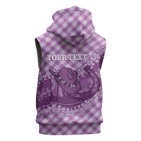 Poni Hawaii Cowboy Palaka Motifs Personalised Sleeveless Hoodie Paniolo Festival Puakenikeni Lei LT14 - Polynesian Pride