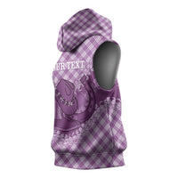 Poni Hawaii Cowboy Palaka Motifs Personalised Sleeveless Hoodie Paniolo Festival Puakenikeni Lei LT14 - Polynesian Pride