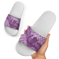 Poni Hawaii Cowboy Palaka Motifs Personalised Slide Sandals Paniolo Festival Puakenikeni Lei LT14 - Polynesian Pride