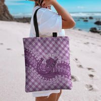 Poni Hawaii Cowboy Palaka Motifs Personalised Tote Bag Paniolo Festival Puakenikeni Lei LT14 - Polynesian Pride
