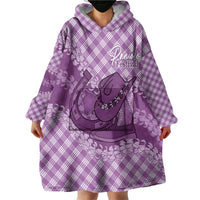 Poni Hawaii Cowboy Palaka Motifs Personalised Wearable Blanket Hoodie Paniolo Festival Puakenikeni Lei LT14 - Polynesian Pride