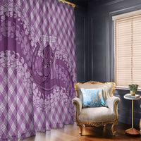Poni Hawaii Cowboy Palaka Motifs Personalised Window Curtain Paniolo Festival Puakenikeni Lei LT14 - Polynesian Pride