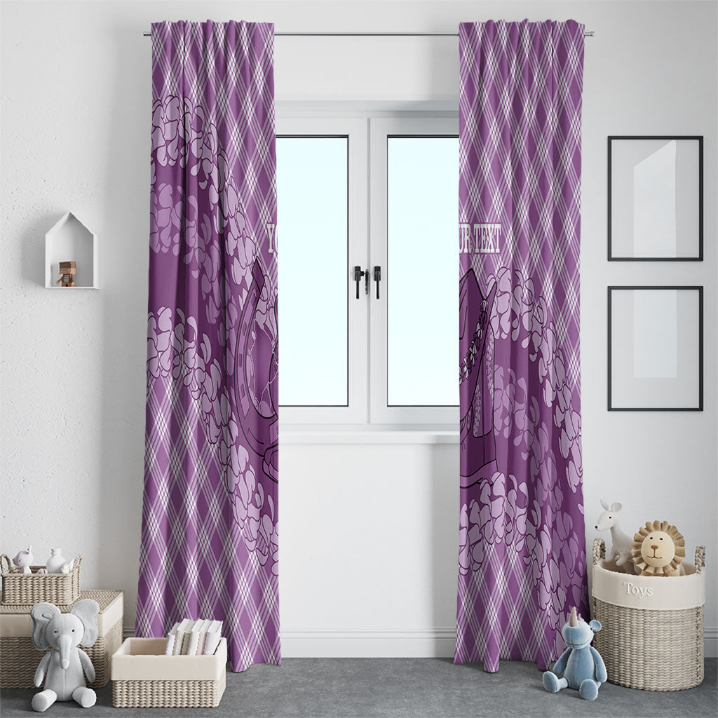 Poni Hawaii Cowboy Palaka Motifs Personalised Window Curtain Paniolo Festival Puakenikeni Lei LT14 - Polynesian Pride