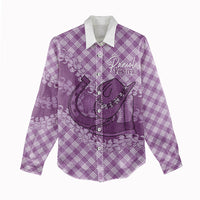 Poni Hawaii Cowboy Palaka Motifs Personalised Women Casual Shirt Paniolo Festival Puakenikeni Lei LT14 - Polynesian Pride