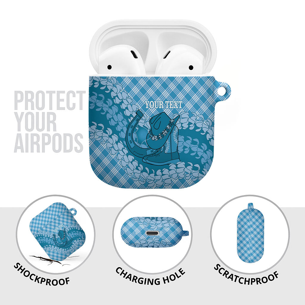 Polu Hawaii Cowboy Palaka Motifs Personalised AirPods Case Paniolo Festival Puakenikeni Lei LT14 - Polynesian Pride
