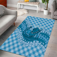 Polu Hawaii Cowboy Palaka Motifs Personalised Area Rug Paniolo Festival Puakenikeni Lei LT14 - Polynesian Pride