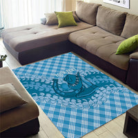 Polu Hawaii Cowboy Palaka Motifs Personalised Area Rug Paniolo Festival Puakenikeni Lei LT14 - Polynesian Pride